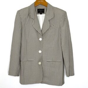 Vintage Express gingham blazer tan/white‎